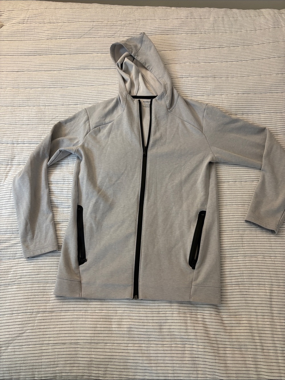 Old Navy Active Light Gray Hooded Zip Jacket